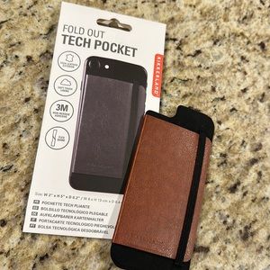 New Kikkerland fold-out tech pocket/wallet to adhere to back of iPhone or case